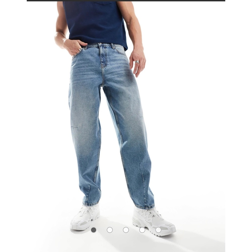 ASOS DESIGN Baggy Fit Jeans Mens 30x30 Blue Denim Skater Streetwear 90s Retro